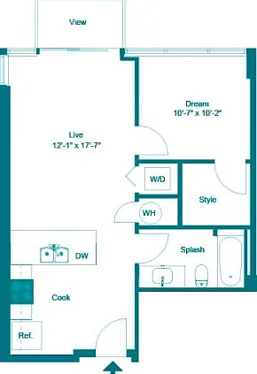 One Bedroom One Bath (643 SF) One Bedroom One Bath (643 SF)