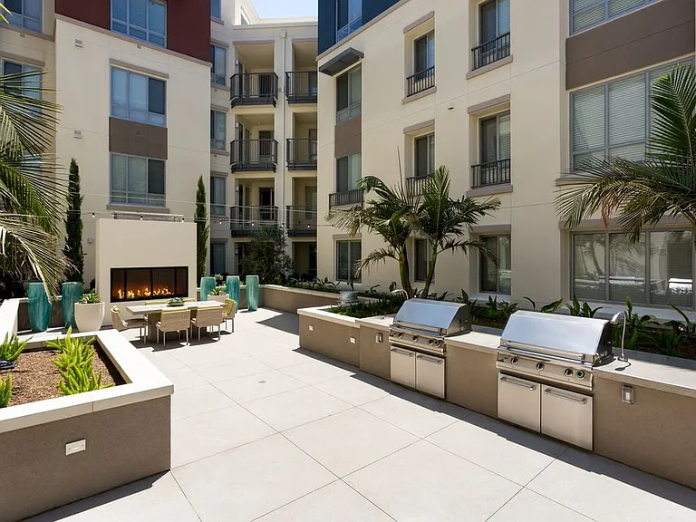BBQ Area with Fireplace and Seating