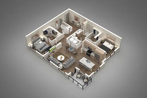Floor plan 2 Bed/2 Bath