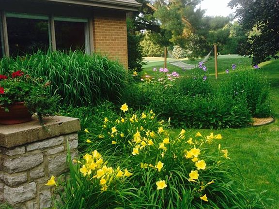 An example of the lush landscaped gardens.  Also, notice the inviting hammock in the background.