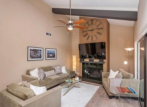 Wood burning fireplace...