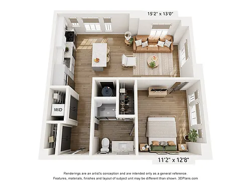 Floor plan 1BR TYPE D