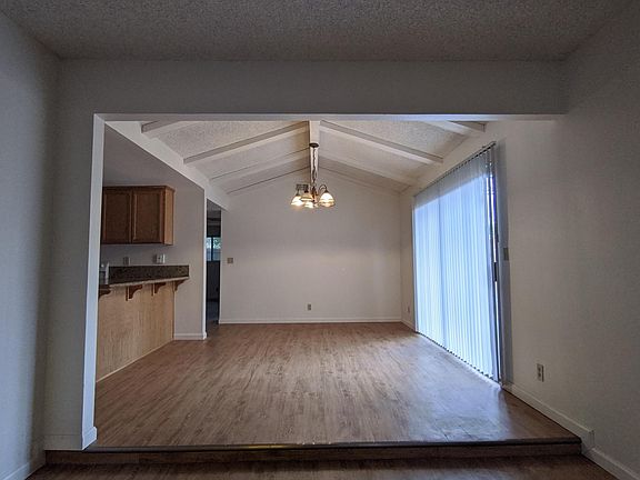 Looking into the dining room from the living room.