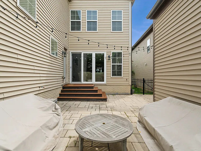 Private fenced patio on back of the house