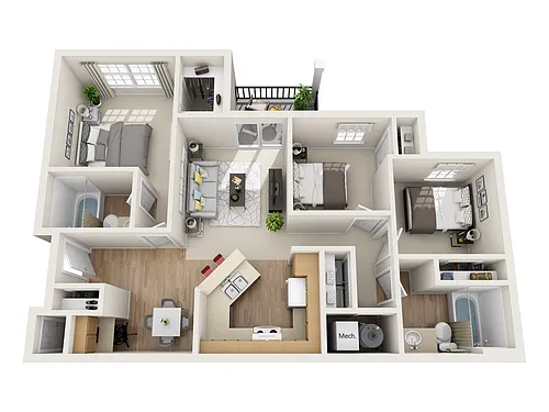 Floor plan 3 Bedroom 2 Bathroom