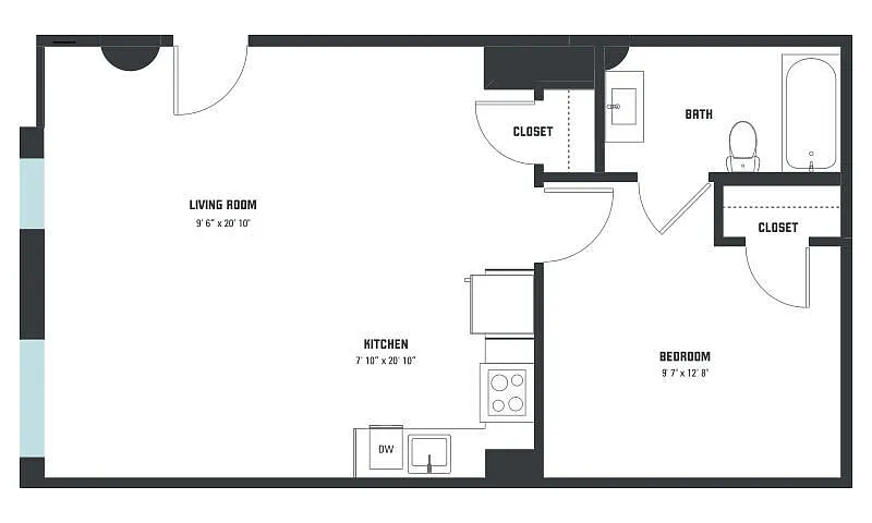 Floor plan A10 One Bedroom
