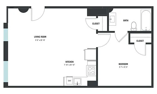 Floor plan A10 One Bedroom