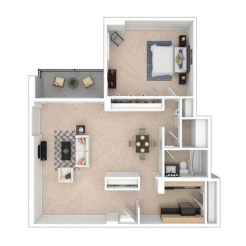 Floor plan 1 Bedroom 1 Bathroom