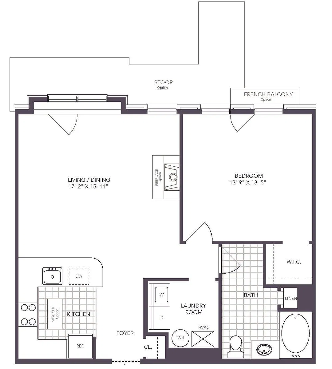 Floor plan 1 Bed/ 1 Bath
