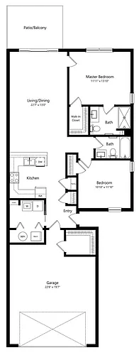 Floor plan 2 Bedroom 2 Bath