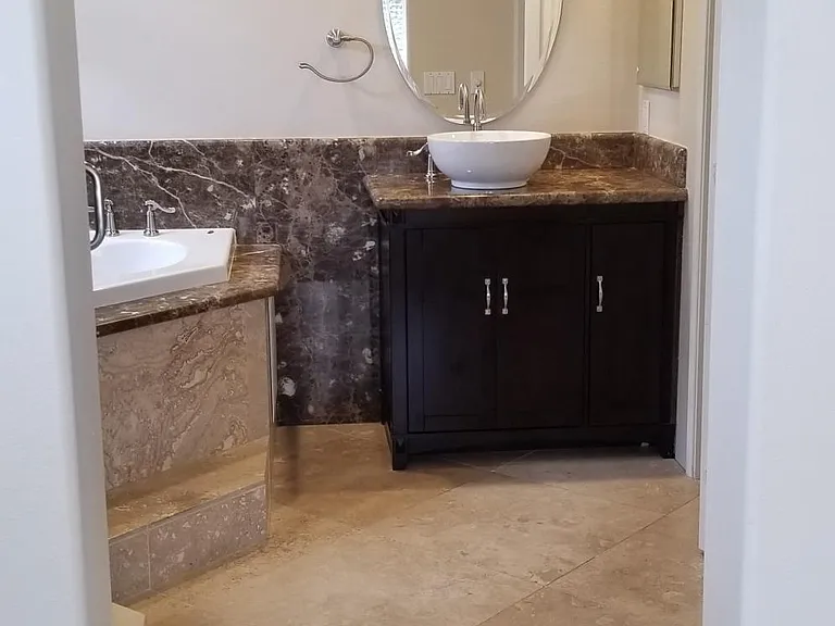 Master Bathroom, view from bedroom