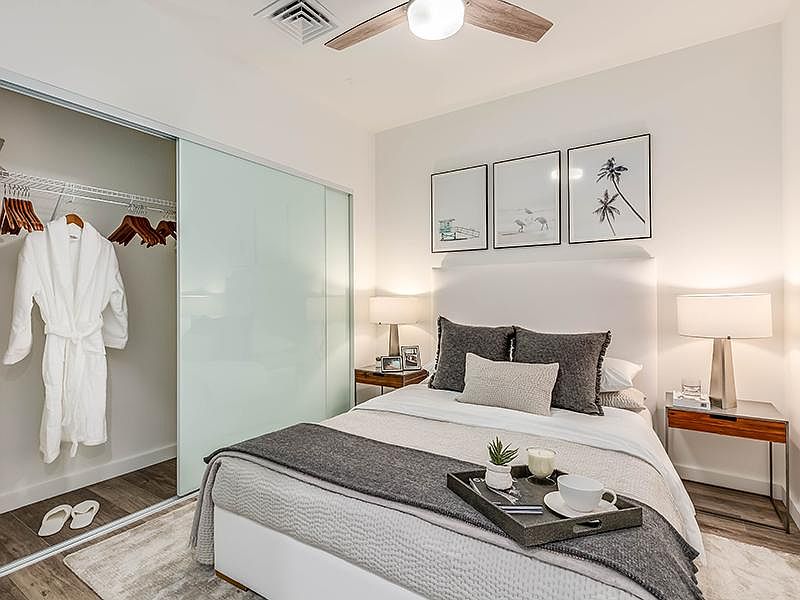 Bedroom with ceiling fan