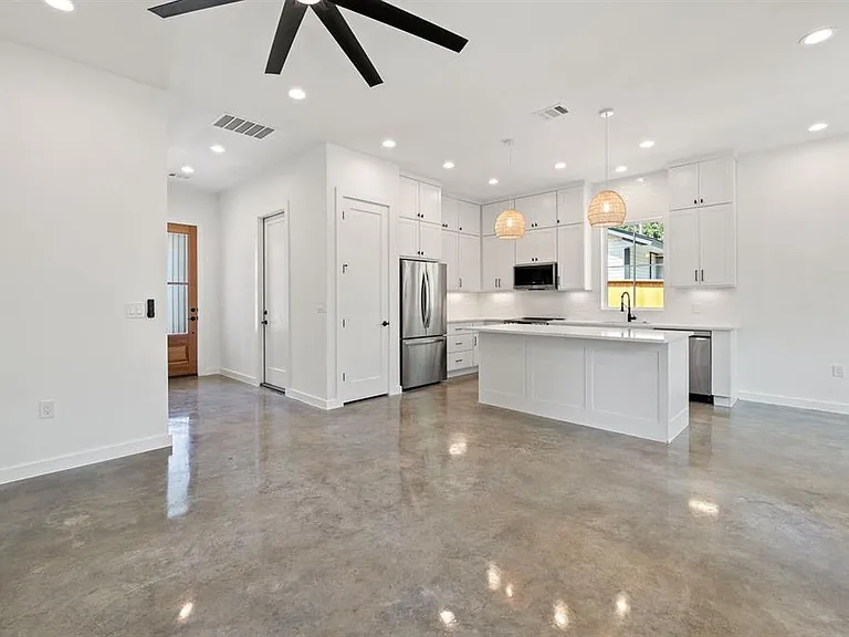View of kitchen from living room