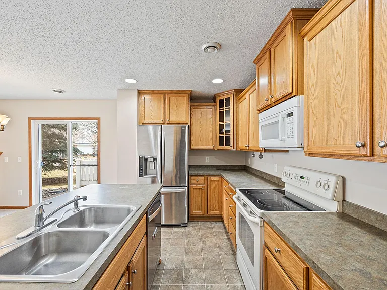 Kitchen with upgraded appliances.