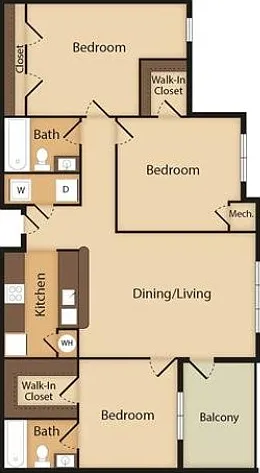 Sand Dollar | 3 Bedroom | 2 Bath | 1276 SF Sand Dollar | 3 Bedroom | 2 Bath | 1276 SF
