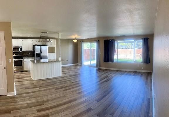 Wide Angle living room and Island
