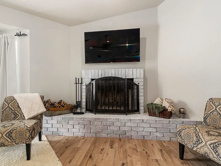 Wood-burning fireplace