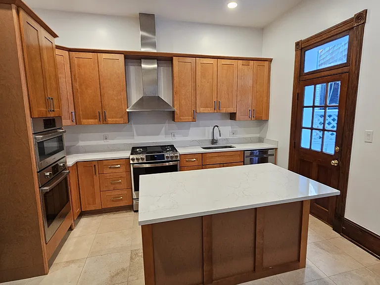 1st floor: rear kitchen with island