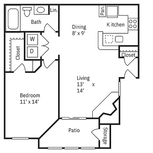 Floor plan 1x1 Daffodil