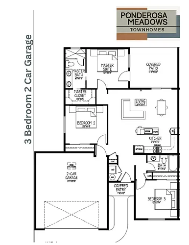 Floor plan Three Bedroom Townhomes
