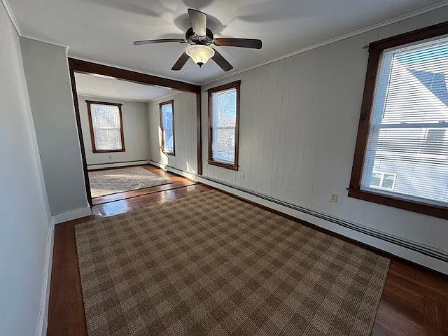 View from dining room to living room accessible form kitchen