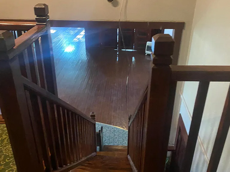 Stairs leading to/from loft.