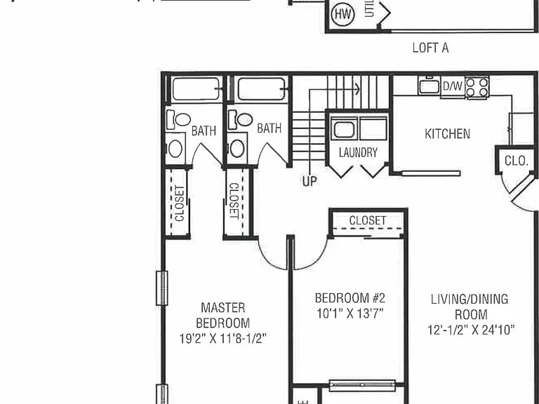 Unit A 2x2+Loft