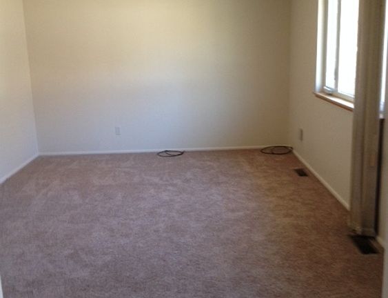 Spacious living room. Whole house has newer carpet, windows and is freshly painted.