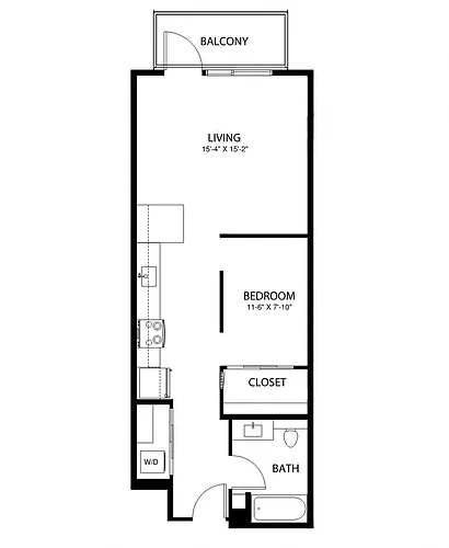 Floor plan Open 1x1 B5