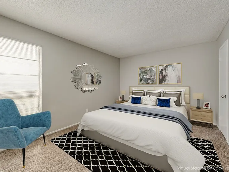 Imagine coming home to a peaceful bedroom designed for comfort and relaxation.