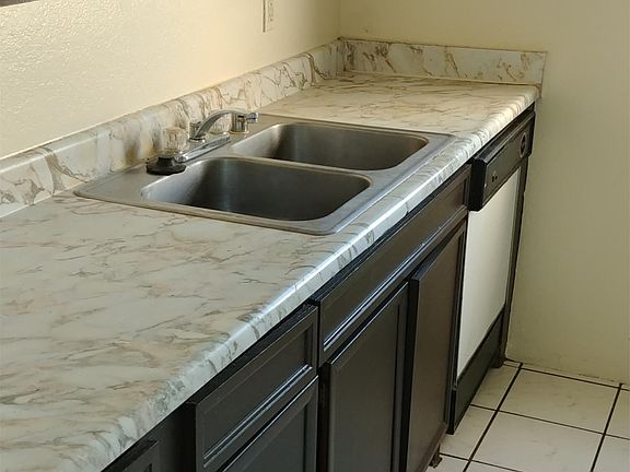 Plenty of counter space in the kitchen.