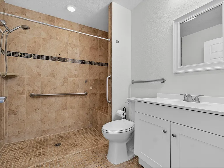 Bathroom with large walk-in shower