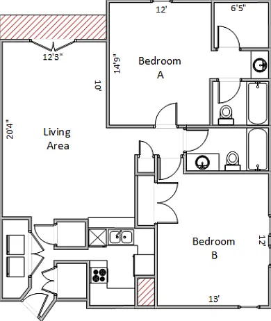2 bed, 1100 sqft, $1,695 — Photo 2