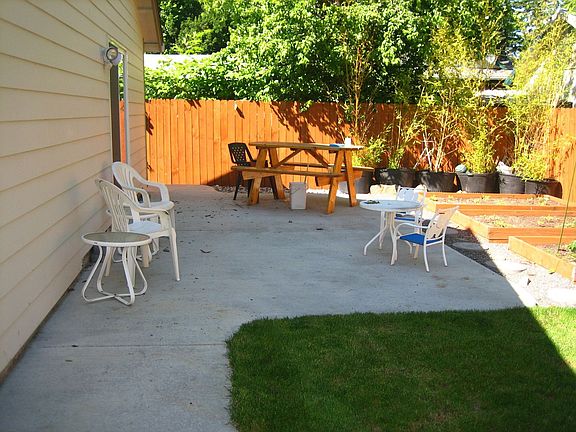 Patio with afternoon shade!