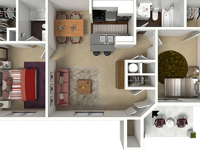 Two Bed, Two Bath | 965 sq ft | Antero Apartments in Colorado Springs Two Bed, Two Bath | 965 sq ft | Antero Apartments in Colorado Springs