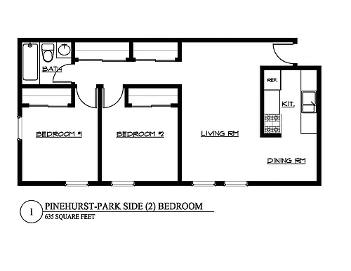 Floor plan Park Side Two Bedroom