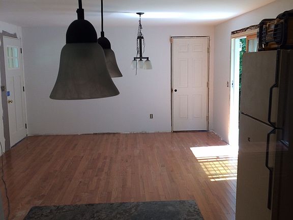 Kitchen into dining room.