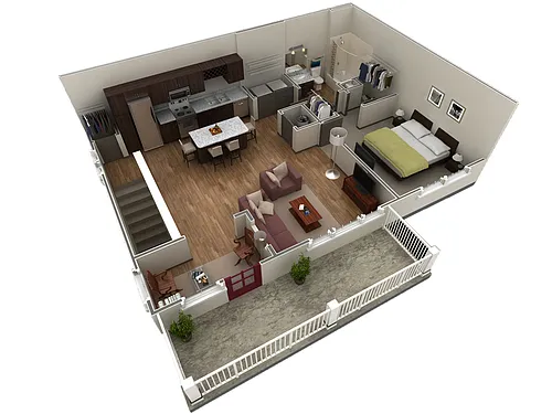 Floor plan 1 BR Grand Overlook