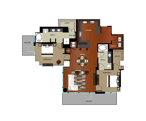 Floor plan B1 - Renovated