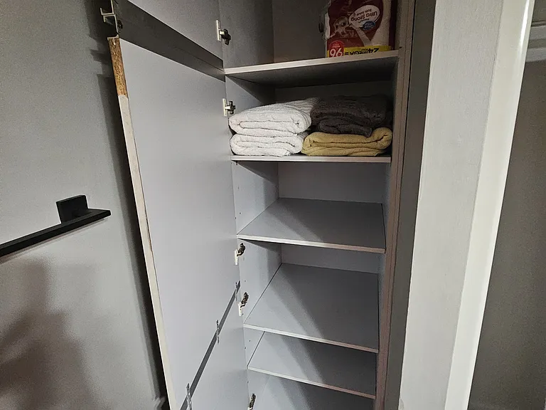 Storage cabinet in bathroom