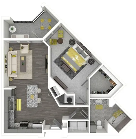 Floor plan A1-The Exhibit | 784 SF
