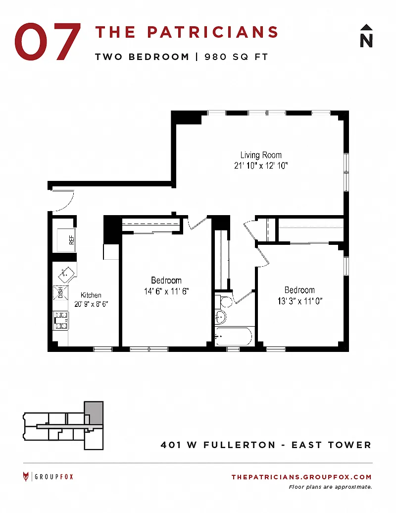 Floor plan Two Bedroom
