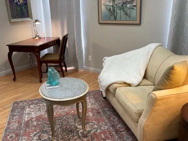 Desk and sitting area