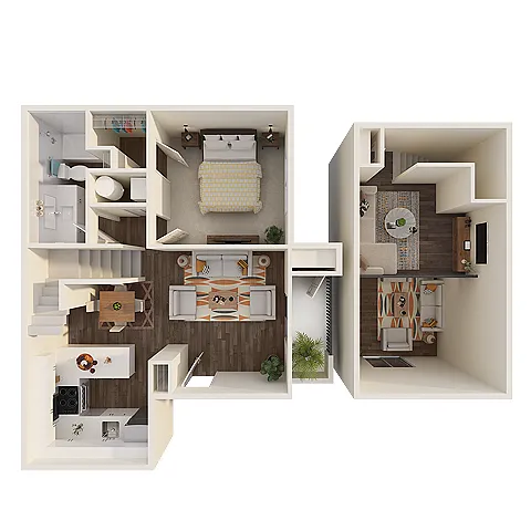 Floor plan 1X1 + Loft