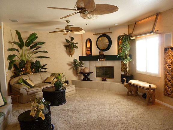 Family room with marble fire place
