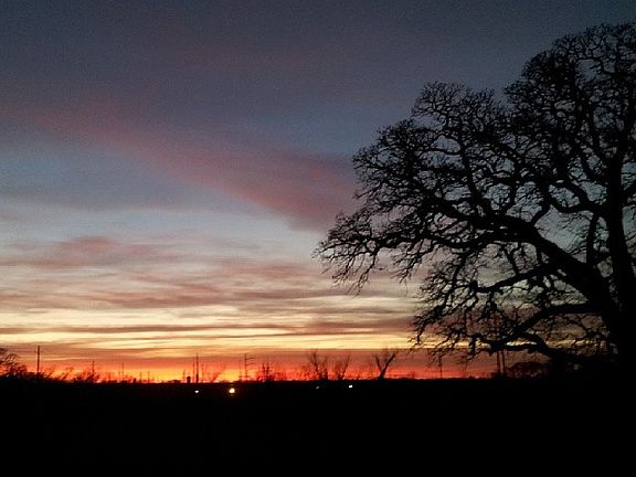 sunset view out back door