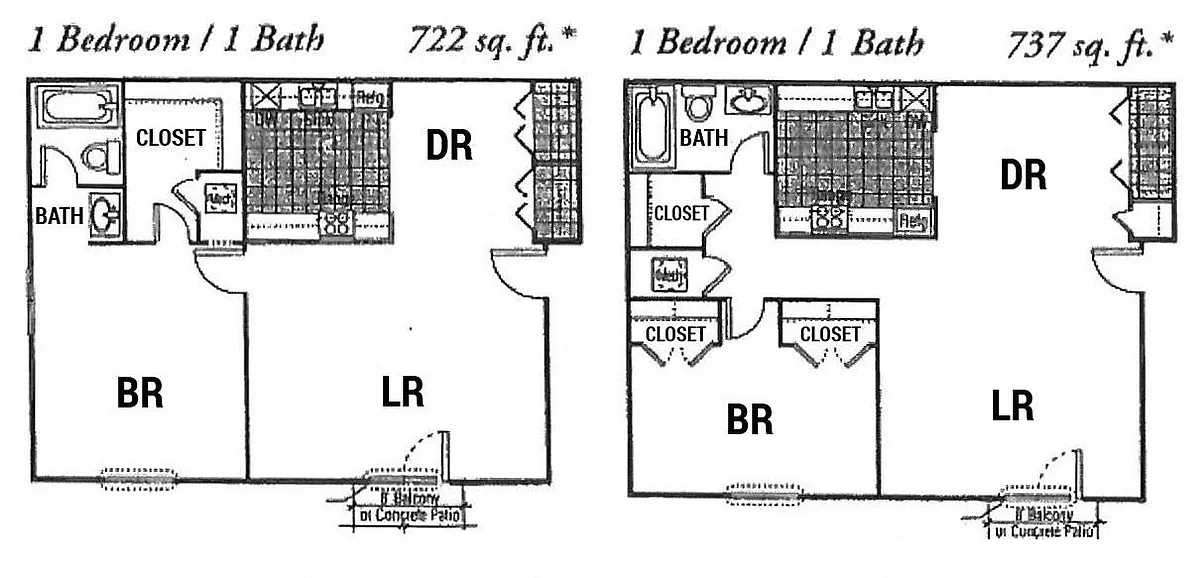 Floor plan 1 Bedroom | 1 Bath