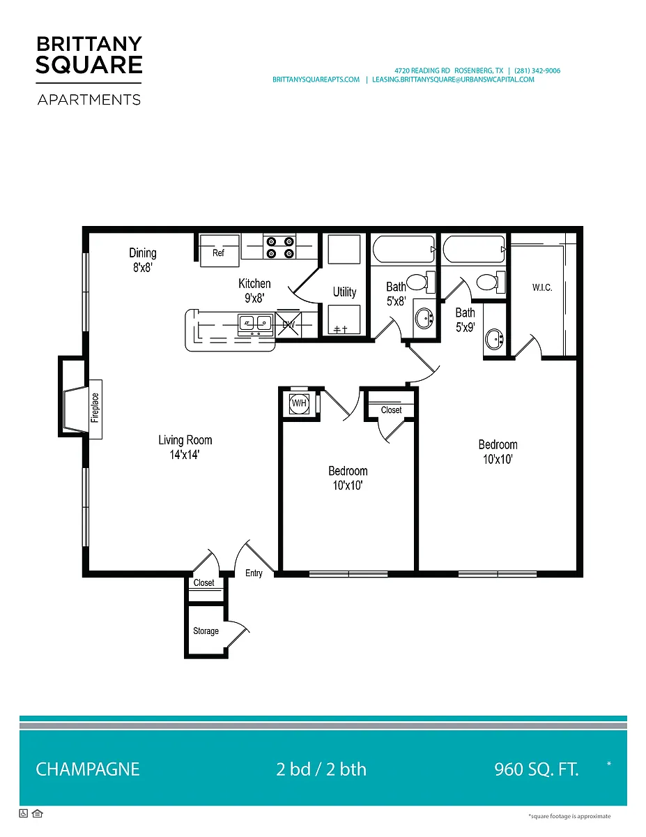 Floor plan 2X2- 960sqft