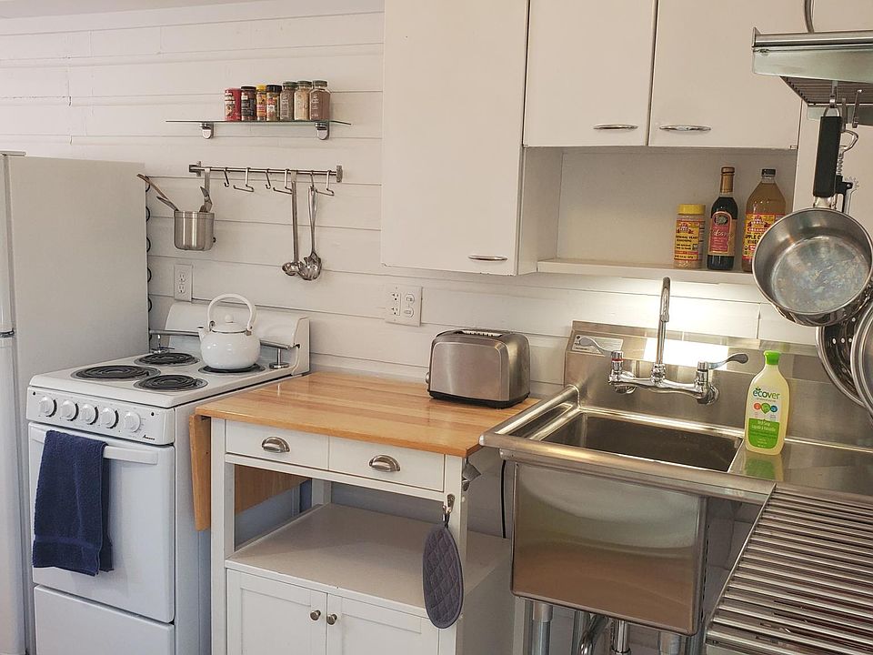 A deep commercial sink hides your dirty dishes.