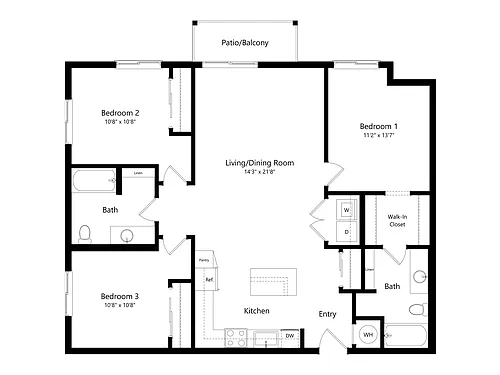 Floor plan 3 Bed C1